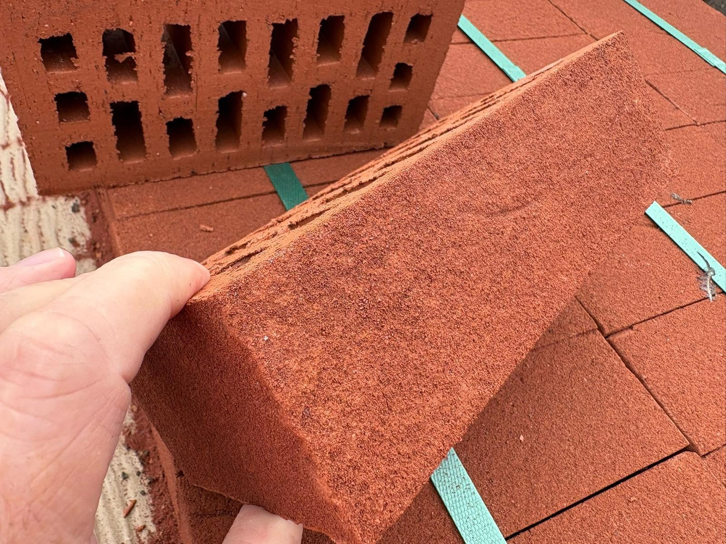Ibstock Aston Red Textured wirecut facing brick A0120A, red sandcreased texture