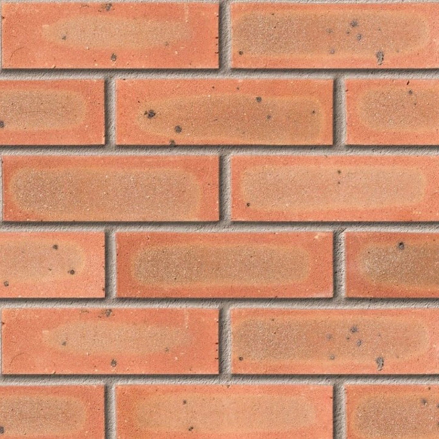 Ibstock Hardwicke Welbeck Red Mixture wirecut facing brick laid in stretcher bond, red multi with sand creasing
