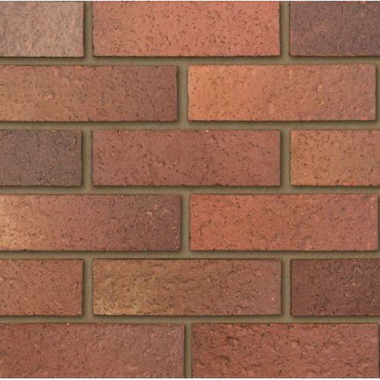 Ibstock Mercia Antique Offshade wirecut facing brick A0368A laid in stretcher bond, red multi antique tones